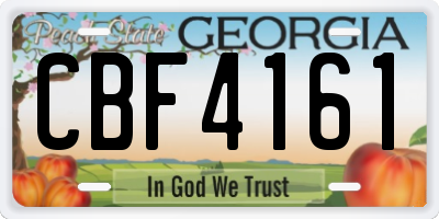 GA license plate CBF4161