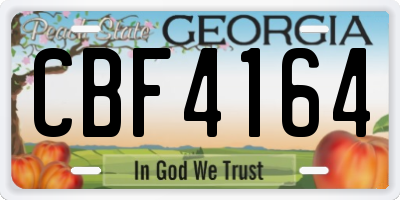 GA license plate CBF4164