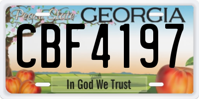GA license plate CBF4197