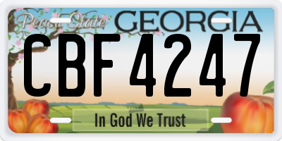 GA license plate CBF4247