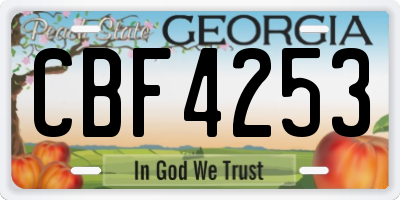 GA license plate CBF4253