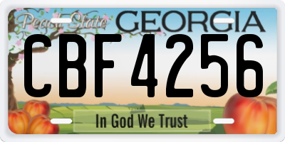 GA license plate CBF4256