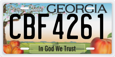 GA license plate CBF4261