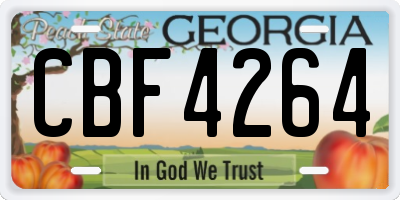 GA license plate CBF4264