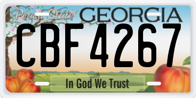 GA license plate CBF4267