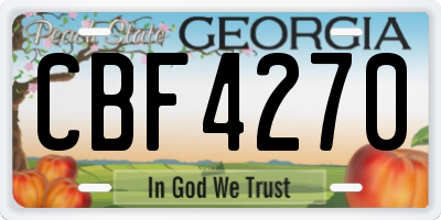 GA license plate CBF4270