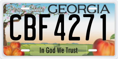 GA license plate CBF4271
