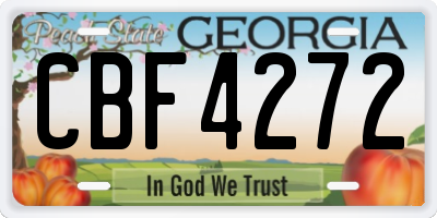 GA license plate CBF4272