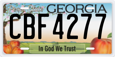 GA license plate CBF4277