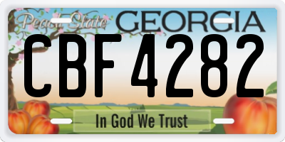 GA license plate CBF4282