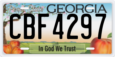 GA license plate CBF4297