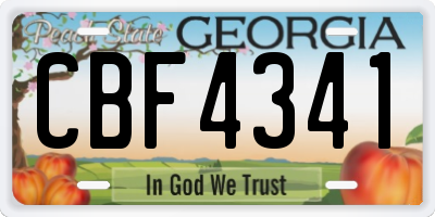 GA license plate CBF4341