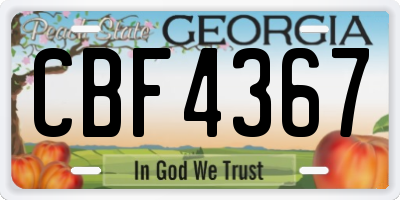GA license plate CBF4367
