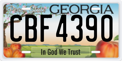 GA license plate CBF4390