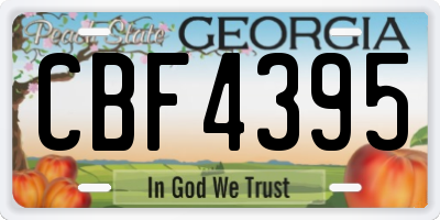 GA license plate CBF4395