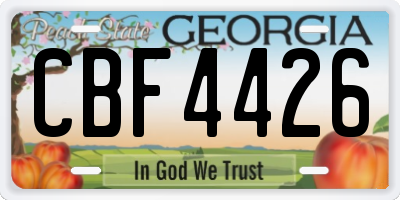 GA license plate CBF4426