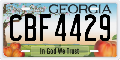 GA license plate CBF4429
