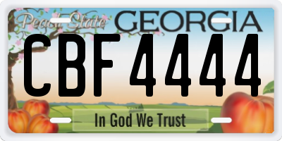 GA license plate CBF4444