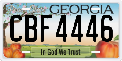 GA license plate CBF4446