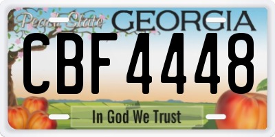 GA license plate CBF4448
