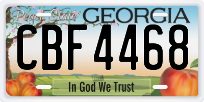 GA license plate CBF4468