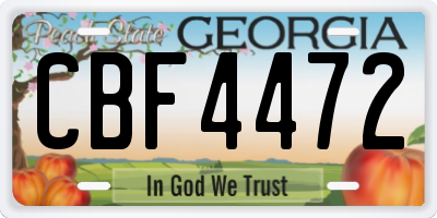 GA license plate CBF4472