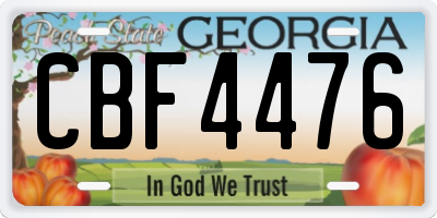 GA license plate CBF4476