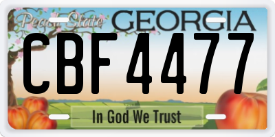 GA license plate CBF4477