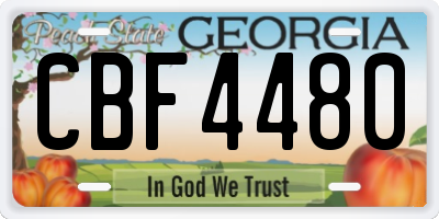 GA license plate CBF4480