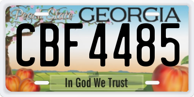 GA license plate CBF4485