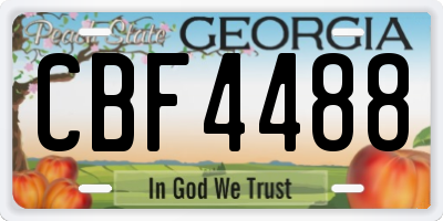 GA license plate CBF4488