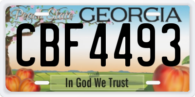 GA license plate CBF4493