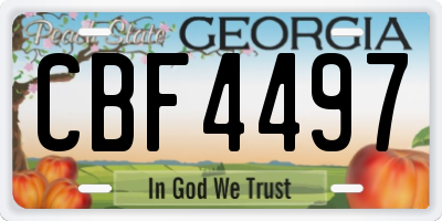 GA license plate CBF4497