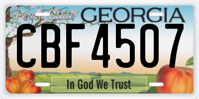 GA license plate CBF4507