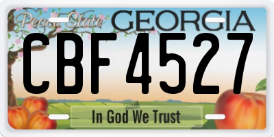 GA license plate CBF4527