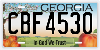 GA license plate CBF4530