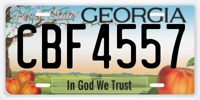 GA license plate CBF4557