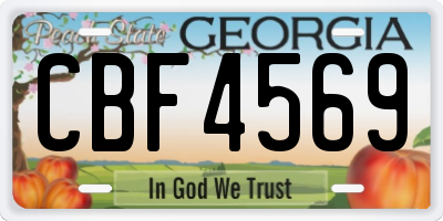 GA license plate CBF4569