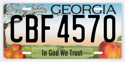 GA license plate CBF4570