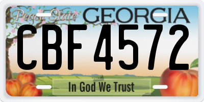 GA license plate CBF4572