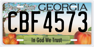 GA license plate CBF4573