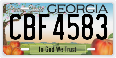 GA license plate CBF4583