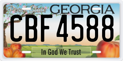 GA license plate CBF4588