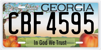 GA license plate CBF4595