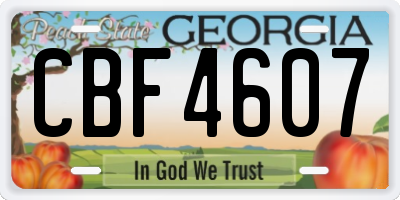 GA license plate CBF4607