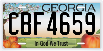 GA license plate CBF4659