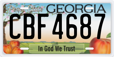 GA license plate CBF4687