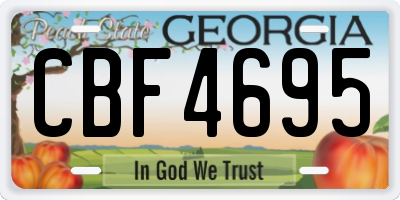 GA license plate CBF4695