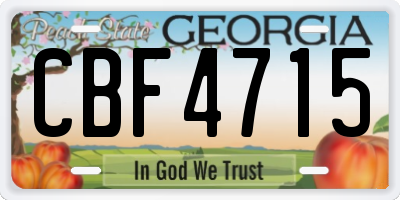 GA license plate CBF4715