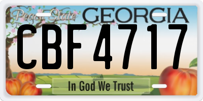 GA license plate CBF4717